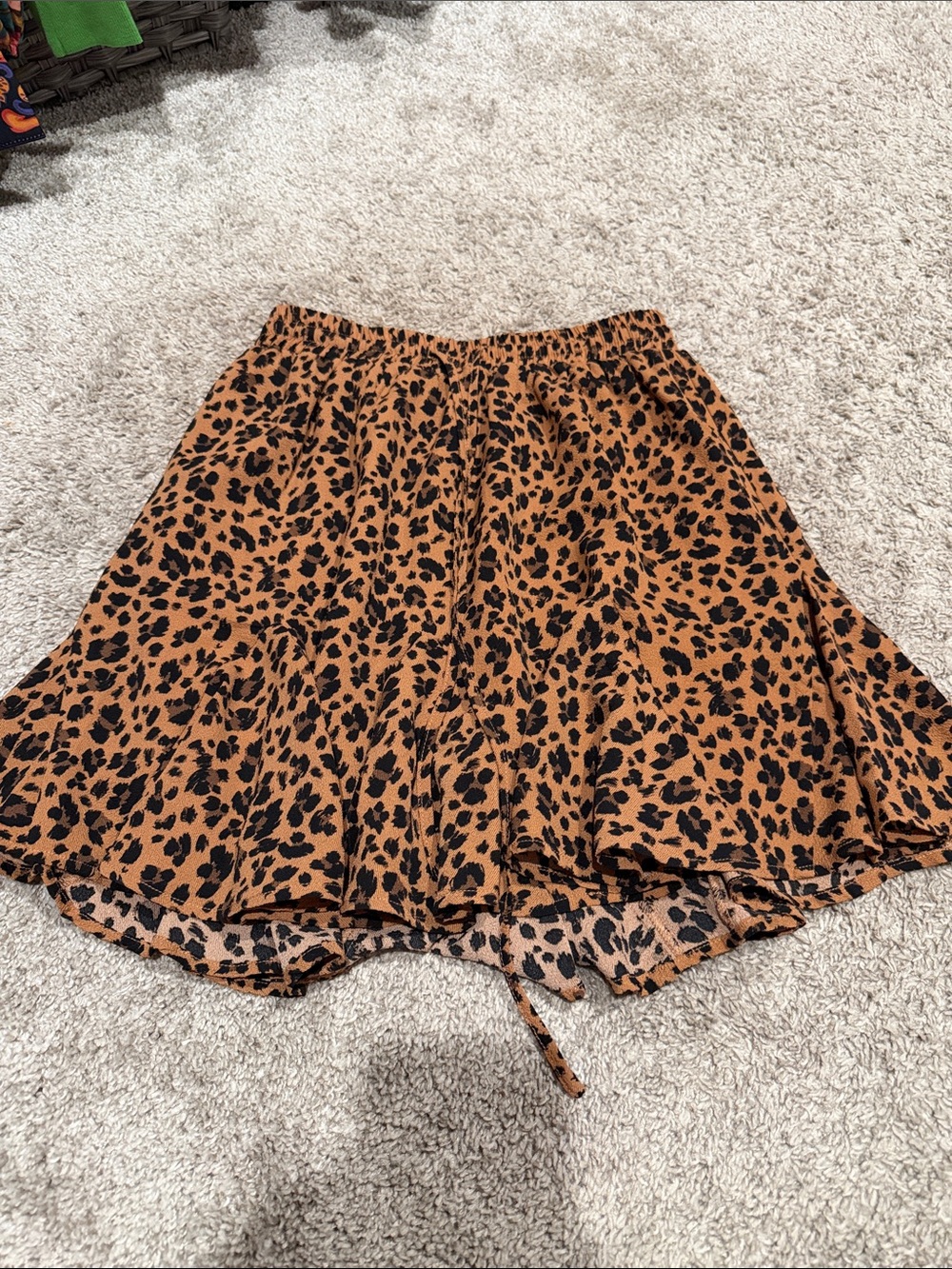 Sugarlips Tan and Black Leopard Print Skater Skirt